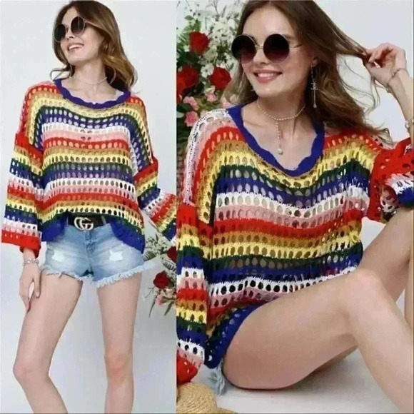 ALLISON Fishnet Sweater Top - Picture 1 of 4